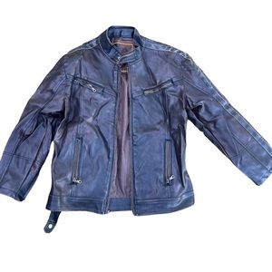 ✅Parts Leather Jacked 100% Polyurethane Made China Dark Brown size Medium